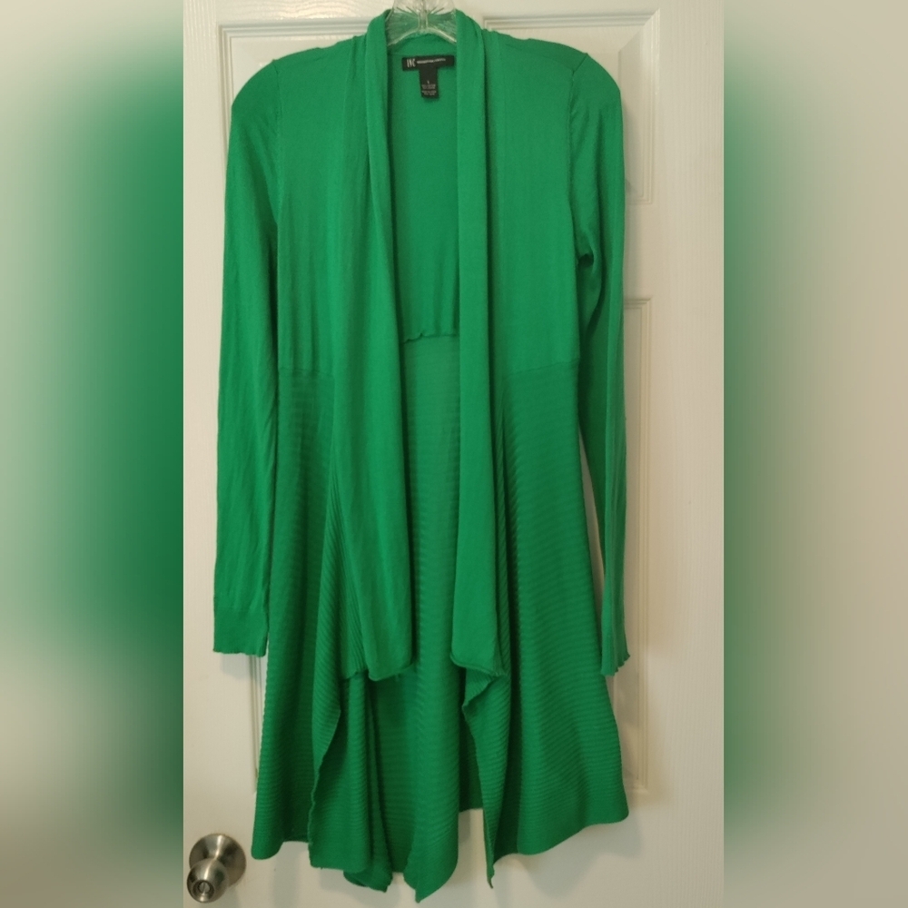International Concepts Green Cardigan Long Sleeve Sweater, Size: Small